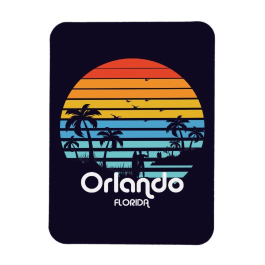 Vintag Orlando Florida Sunset Magnet (Vertikal)