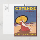 Vintag Ostende Belgien Postkarte (Vorne/Hinten)