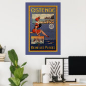 Vintag Ostende Sommerurlaubsreise Schönheit des Ba Poster (Heimbüro)