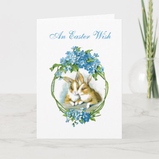 Vintag OsterBunniekarte Feiertagskarte (Vorderseite)