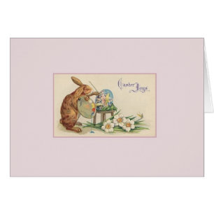 Vintag Osterbunny Artist Osterkarte