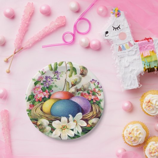 Vintag Ostereier Korbplatte Party Pappteller (Party)