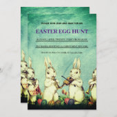 Vintag Osterfeiertag Einladung zur Eizelljagd (Vorne/Hinten)