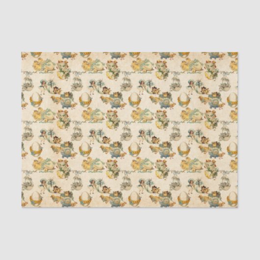 Vintag Ostergemischtes Party Seidenpapier (Vorderseite)