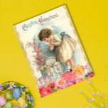 Vintag Ostergruß Frühlingsgrösse Blume Postkarte<br><div class="desc">Dieses Design kann personalisiert werden, indem Sie die Option zum Hinzufügen von Text anpassen auswählen. Kontaktieren Sie mich unter colorflowcreations@gmail.com , wenn Sie dieses Design für ein anderes Produkt haben möchten. Kaufen Sie meine originale abstrakte Acrylmalerei zum Verkauf unter www.etsy.com/shop/colorflowart. Sehen Sie mehr meiner Kreationen oder folgen Sie mir unter...</div>