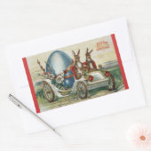 Vintag Ostergruß Kaninchen Antikes Autogi Rechteckiger Aufkleber (Umschlag)