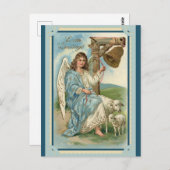 Vintag Ostergrüße Angel Sheep Bell Postkarte (Vorne/Hinten)