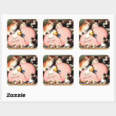 Vintag - Ostergrüße, Quadratischer Aufkleber (Blatt)