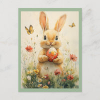 Vintag Osterhase Ei in Wildblumen