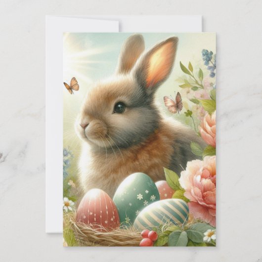 Vintag Osterhase Einladung (Rückseite)