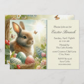 Vintag Osterhase Einladung (Vorne/Hinten)