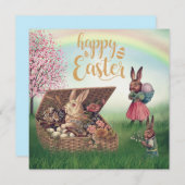 Vintag Osterhase Feiertagskarte (Vorne/Hinten)