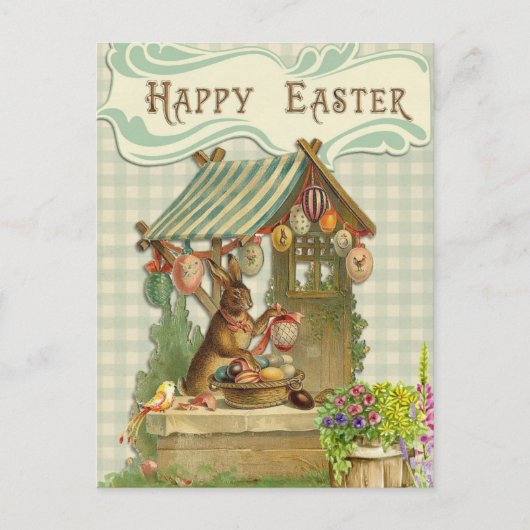 Vintag Osterhase Feiertagspostkarte (Vorderseite)