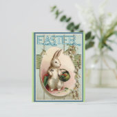 Vintag Osterhase Feiertagspostkarte (Stehend Vorderseite)