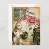 Vintag Osterhase Feiertagspostkarte (Vorne/Hinten)