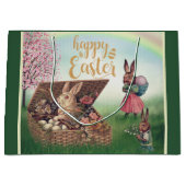 Vintag Osterhase Große Geschenktüte (Vorderseite)