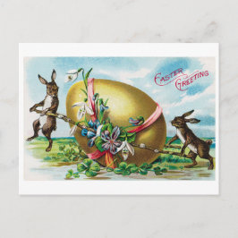 Vintag Osterhase Großes Ei Postkarte