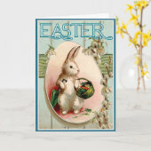 Vintag Osterhase Karte (Gelbe Blume)