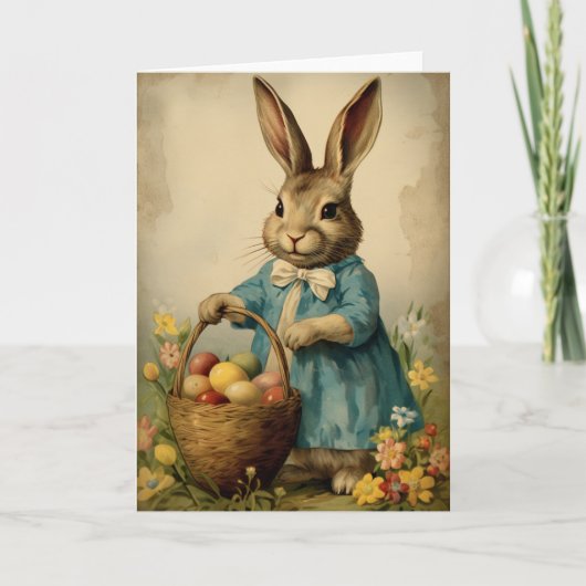 Vintag Osterhase Karte (Vorderseite)