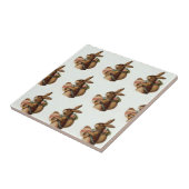 Vintag Osterhase mit Eiern Fliese (Seite)