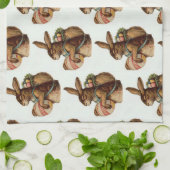 Vintag Osterhase mit Eiern Geschirrtuch (Gefaltet)