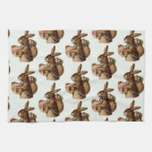 Vintag Osterhase mit Eiern Geschirrtuch (Horizontal)