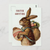 Vintag Osterhase mit Eiern Postkarte (Vorne/Hinten)