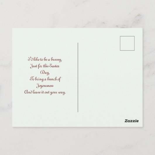 Vintag Osterhase mit Eiern Postkarte (Rückseite)