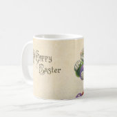 Vintag Osterhase mit Ostereiern im Korb Kaffeetasse (Vorderseite Links)