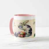 Vintag Osterhase mit Ostereiern im Korb Tasse (Vorderseite Links)