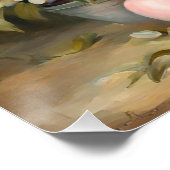 Vintag Osterhase mit Ostereiern und Blume Poster (Ecke)