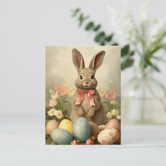 Vintag Osterhase Postkarte (Stehend Vorderseite)
