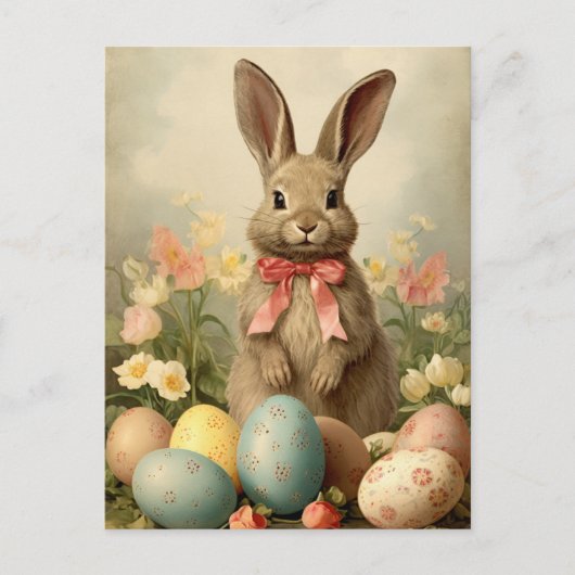 Vintag Osterhase Postkarte (Vorderseite)