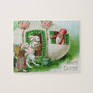 Vintag Osterhase und Ostereier Garten Puzzle