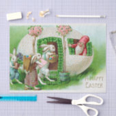 Vintag Osterhase und Ostereier Garten Seidenpapier (Handwerk)