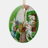 Vintag Osterhase und Ostereiergarten Keramik Ornament (Rechts)