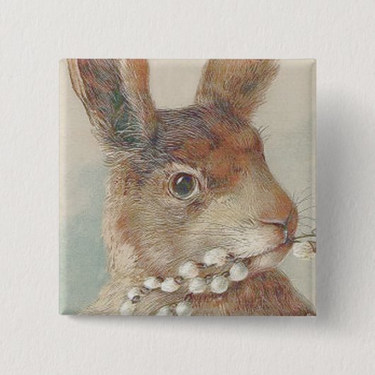 Vintag Osterhasen Button (Vorderseite)