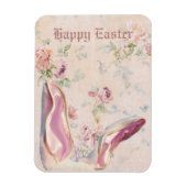 Vintag Osterhasen mit Viktorianischer Blüte Magnet (Vertikal)