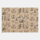 Vintag Osterhasen und Chick Kraft Brown Geschenkpapier Set (Vorderseite 3)