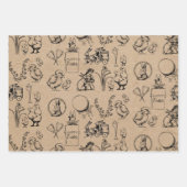 Vintag Osterhasen und Chick Kraft Brown Geschenkpapier Set (Vorderseite)