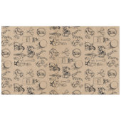 Vintag Osterhasen und Chick Kraft Brown Tischdecke (Vorderseite (Horizontal))
