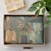 Vintag Osterhasen und Küken im Auto Seidenpapier (Geschenk)