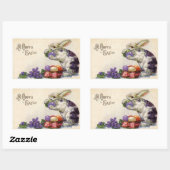 Vintag Osterhasensticker Rechteckiger Aufkleber (Blatt)