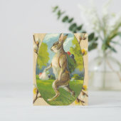 Vintag-Osterkaninchen Postkarte (Stehend Vorderseite)