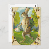 Vintag-Osterkaninchen Postkarte (Vorne/Hinten)