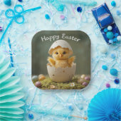 Vintag Osterküken in Ei Rustikale Ostern Pappteller (Party)