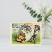 Vintag Osterküken Postkarte (Stehend Vorderseite)