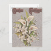 Vintag Osterlilien Feiertagspostkarte (Vorne/Hinten)