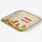 Vintag Ostern 3 Kleine Hühnerferien-Sammlung Pappteller (Gewinkelt)