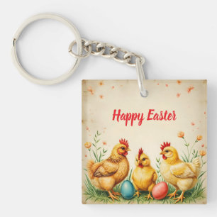 Vintag Ostern 3 Kleine Hühnerferien-Sammlung Schlüsselanhänger